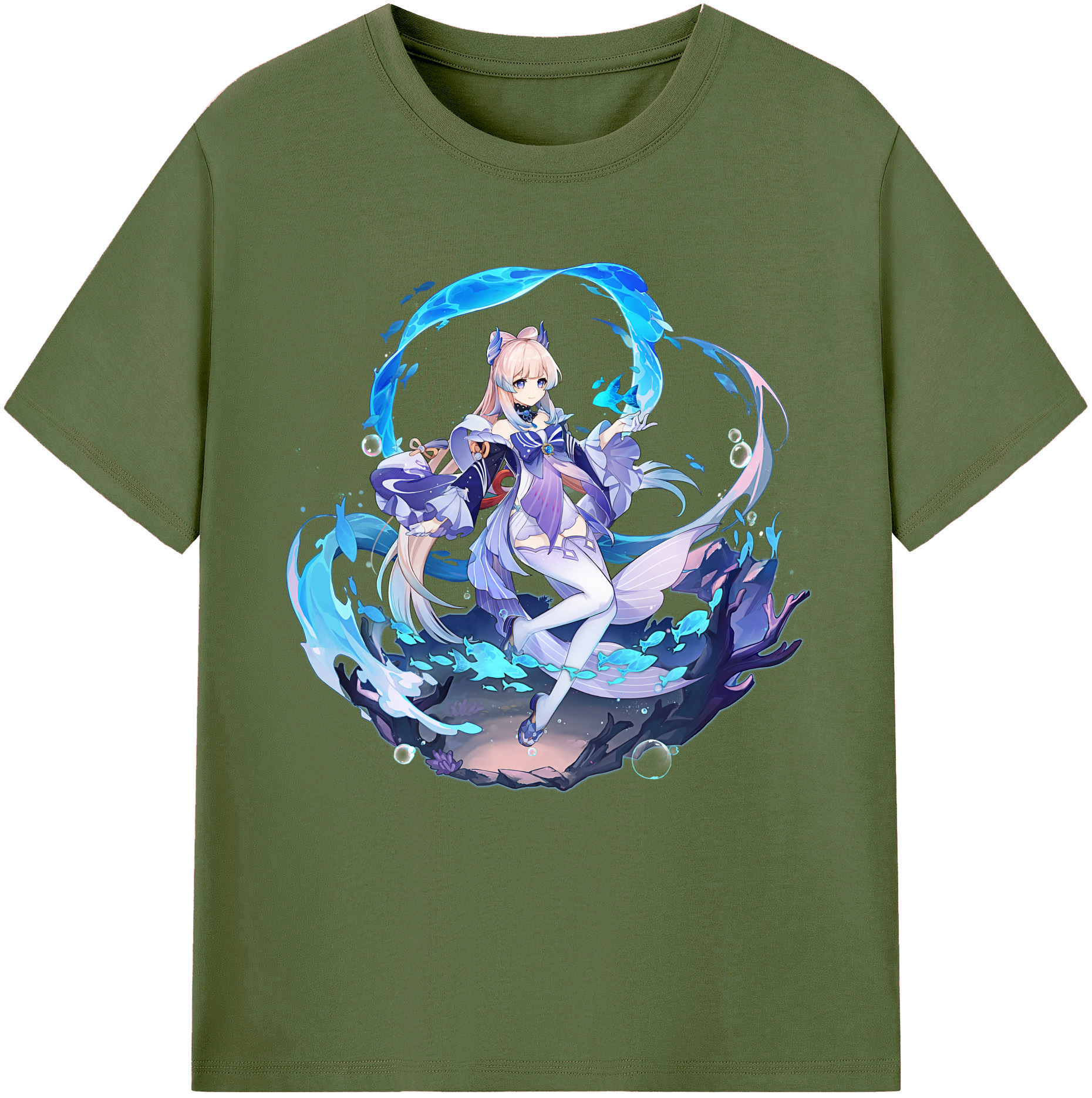 げんし神 珊瑚宮心海 サンゴノミヤ・ココミ genshin Sangonomiya Kokomi 綿100％半袖Tシャツ（フロントプリント）